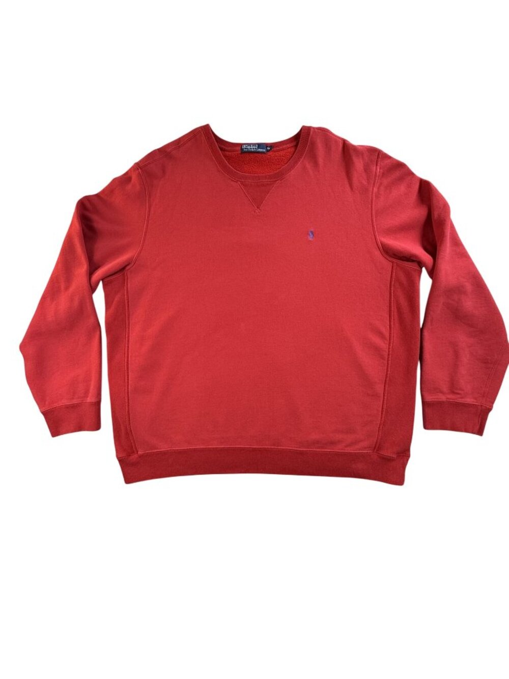 Vintage Polo Ralph Lauren Sweatshirt Mens 2XL Red Crewneck Pullover Fleece Pony
